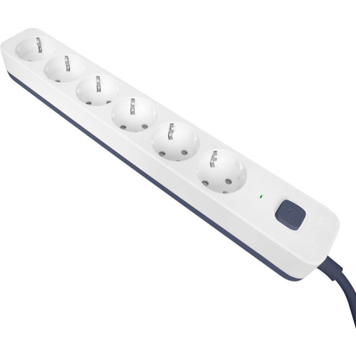 Powercom сетевой фильтр, 3 метра, 6 розеток, 16А/4кВт, cечение провода: 3х1,5мм2, цвет белый, 1 год гарантии (1928699)