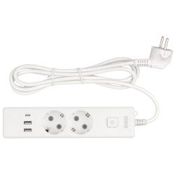 Power Cube сетевой фильтр c USB, 1,9 метра, USB-порты:Type-A: 2 шт,Type-C: 1 шт.зарядка 3.5А/20вт, 2 розетки с заземлением, 16А/3,5кВт, cечение провода: 3х1,0мм2, белый, 2 года гарантии, Россия