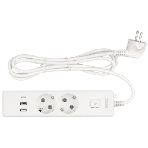 Power Cube сетевой фильтр c USB, 1,9 метра, USB-порты:Type-A: 2 шт,Type-C: 1 шт.зарядка 3.5А/20вт, 2 розетки с заземлением, 16А/3,5кВт, cечение провода: 3х1,0мм2, белый, 2 года гарантии, Россия