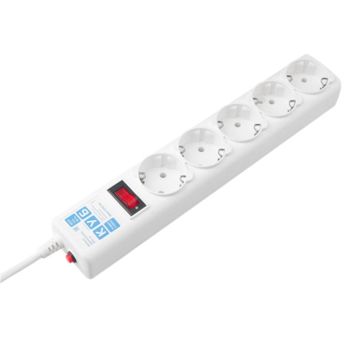 Ф-удлинитель, PC 0,5м 5р, бел. 10А, SPG-B-0,5M-WHITE