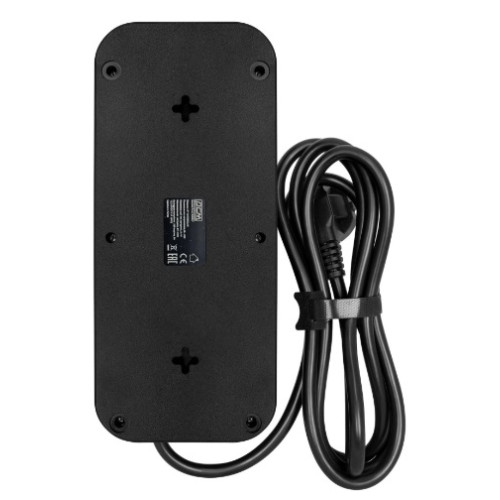 Powercom сетевой фильтр, 3 метра, 8 розеток, 3xUSB, 16А/4кВт, cечение провода: 3х1,5мм2, цвет черный, 1 год гарантии (1928707)