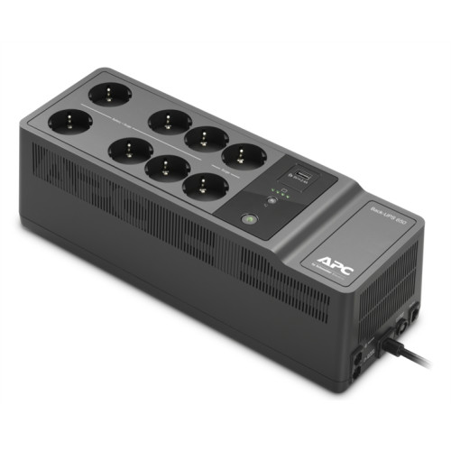 APC Back-UPS ES 650VA/400W, 230V, 8 Rus outlets (2 Surge & 6 batt.), USB, USB charge(type A), Data/DSL protection, 1 year warranty