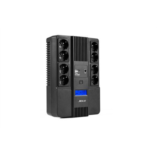 (8933) SKAT-UPS 800-AID-IN-1x9-8 ИБП 220В 480Вт, LCD, АКБ 1x 9Ач, line interactive, мод.синус, 8хSchuko,2xUS