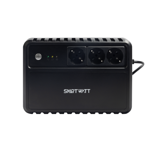 SMARTWATT ИБП линейно-интерактивный, 1000/600 ВА/Вт, напольный, LED индикация, Schuko CEE7/4 - 3 шт.