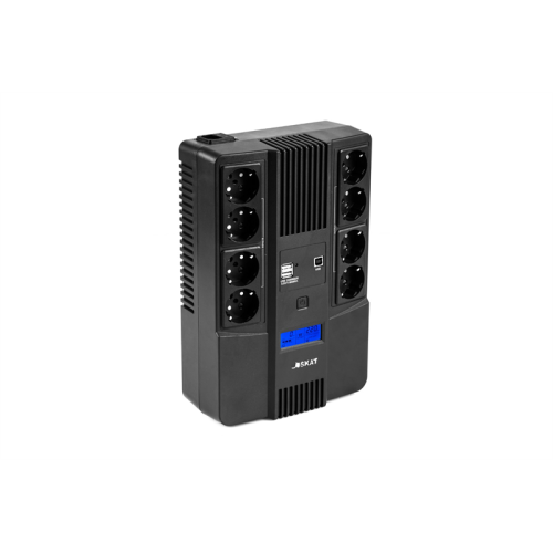 (8933) SKAT-UPS 800-AID-IN-1x9-8 ИБП 220В 480Вт, LCD, АКБ 1x 9Ач, line interactive, мод.синус, 8хSchuko,2xUS