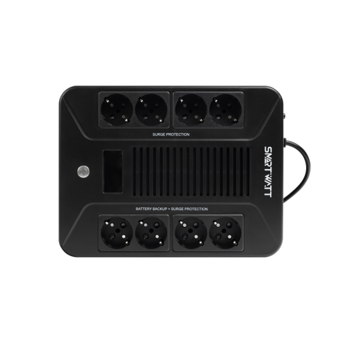 SMARTWATT ИБП линейно-интерактивный, 800/480 ВА/Вт, напольный/настенный, LCD дисплей, Schuko CEE7/4 - 8 шт. (4 шт. с резервным питанием, 4 шт. - сетевой фильтр)