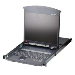 ATEN 16P CAT-5 HIGH DENSITY DUAL RAIL LCD KVM.