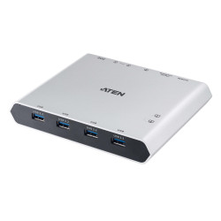 ATEN 2-Port 4K DisplayPort USB-C KVM Dock Switch with Power Pass-through