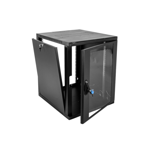 ЦМО Шкаф телекоммуникационный настенный сварной 12U (600  350) съёмные стенки, дверь стекло, чёрный