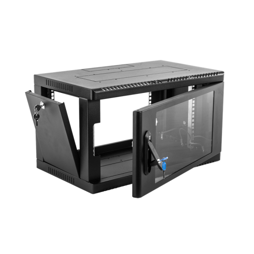 ЦМО Шкаф телекоммуникационный настенный сварной 9U (600  350) съёмные стенки, дверь стекло, чёрный