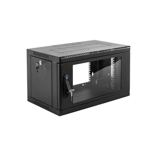 ЦМО Шкаф телекоммуникационный настенный сварной 6U (600  650) съёмные стенки, дверь стекло, чёрный
