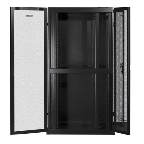 SMARTWATT Серверный шкаф Rack S-Series 42U 600x1070мм, двери с перфорацией, боковые панели 4шт и ролики в комплекте, черный (4512020620015)