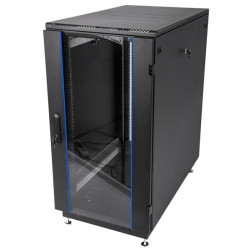 ЦМО Шкаф телекоммуникационный напольный 24U (600  1000) дверь стекло, чёрный