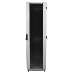 ЦМО Шкаф телекоммуникационный напольный 48U (800  1000) дверь стекло, чёрный