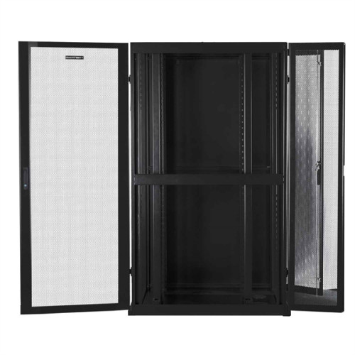 SMARTWATT Серверный шкаф Rack S-Series 42U 800x1200мм, двери с перфорацией, боковые панели 4шт и ролики в комплекте, черный (4512020620016)