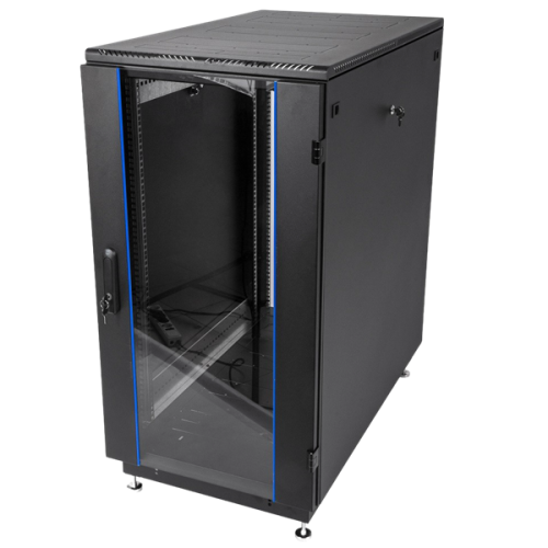 ЦМО Шкаф телекоммуникационный напольный 30U (600  600) дверь стекло, чёрный