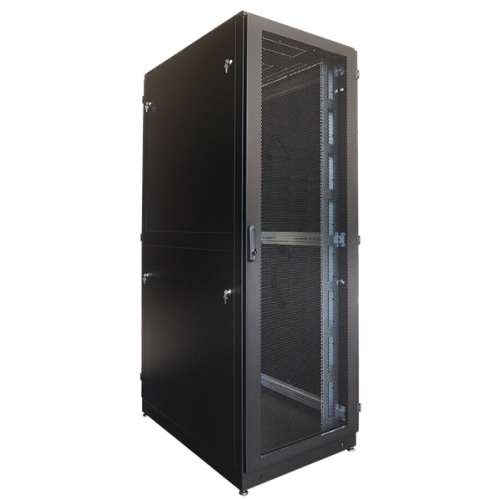 ЦМО Шкаф серверный напольный 48U (800  1000) двойные перфорированные двери 2 шт., чёрный