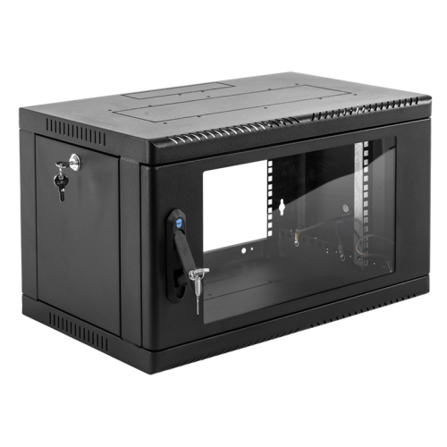 ЦМО Шкаф телекоммуникационный настенный сварной 9U (600  650) съёмные стенки, дверь стекло, чёрный