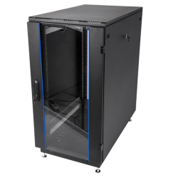 ЦМО Шкаф телекоммуникационный напольный 24U (600  800) дверь стекло, чёрный
