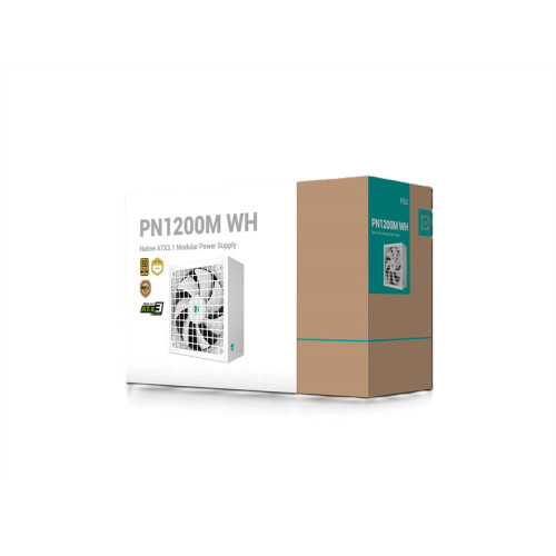 Deepcool GAMERSTORM PN1200M WH (ATX 3.1, 1200W, Full Cable Management, PWM 135mm fan, Active PFC, 80+ GOLD, Active PFC + Full Bridge SRC LLC + DC/DC, Gen5 PCIe, белый) RET