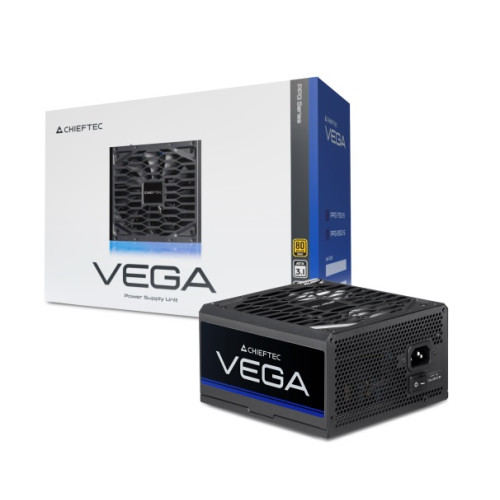 Chieftec Vega PPG-750-S (ATX 3.1, 750W, 80 PLUS GOLD, Active PFC, 135mm fan, Gen5 PCIe) Retail