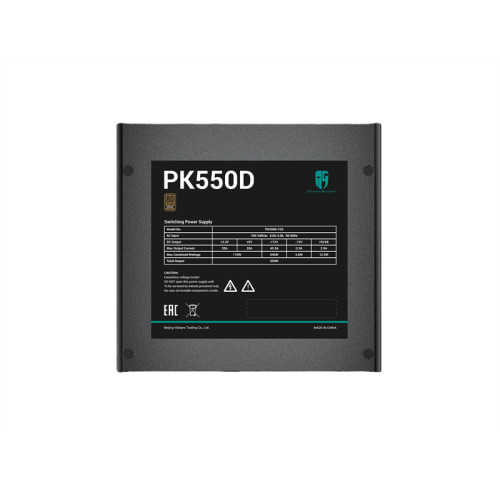 Deepcool GAMERSTORM PK550D (ATX 2.4, 550W, PWM 120mm fan, Active PFC+DC to DC, 80+ BRONZE) RET