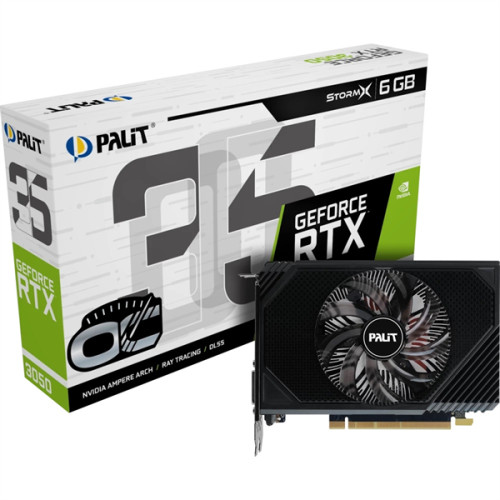 PALIT GeForce RTX 3050 RTX3050 STORMX OC 6ГБ StormX, GDDR6, OC,  NE63050s18JE-1070F