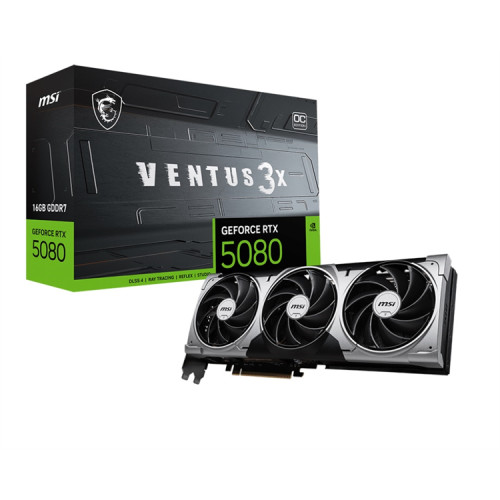 MSI RTX 5080 16G VENTUS 3X OC//RTX 5080, HDMI, DP*3, 16G, D7