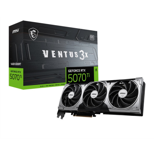 MSI RTX 5070 Ti 16G VENTUS 3X OC//RTX 5070, HDMI, DP*3, 16G, D7