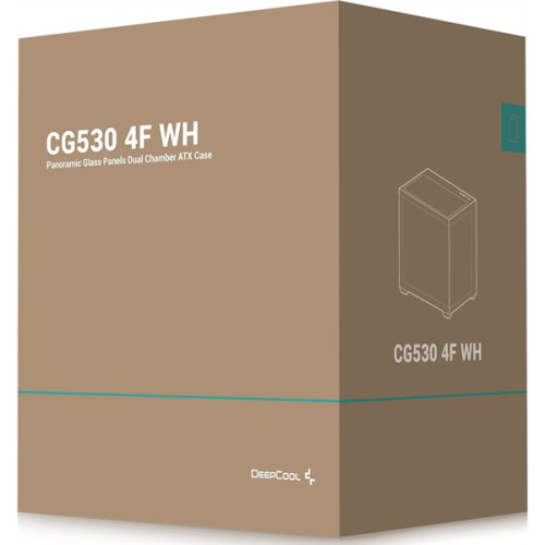 Deepcool CG530 4F WH без БП, боковое окно (панорама), 3x120мм ARGB Reverce вентилятора на боковой стенке, 1x120мм ARGB вентилятор сзади, белый, ATX