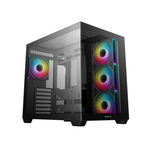 Deepcool CG530 4F без БП, боковое окно (панорама), 3x120мм ARGB Reverce вентилятора на боковой стенке, 1x120мм ARGB вентилятор сзади, черный, ATX