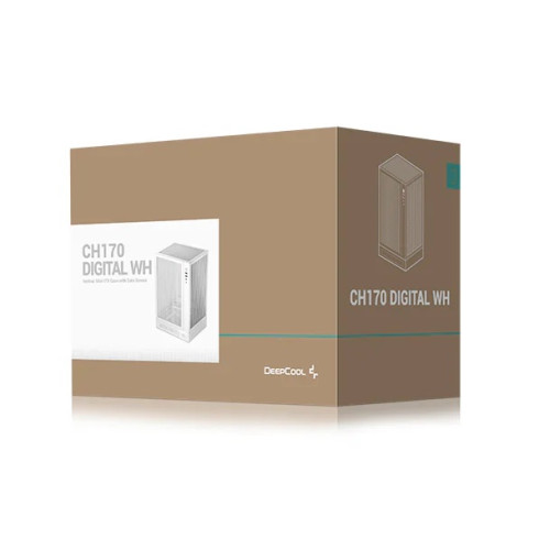 Deepcool CH170 DIGITAL WH без БП, белый, MINI-ITX