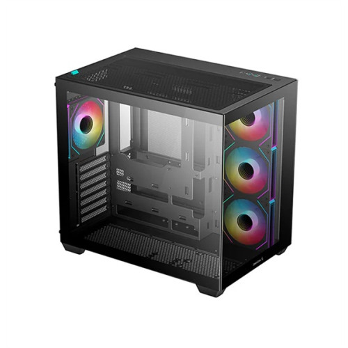 Deepcool CG530 4F без БП, боковое окно (панорама), 3x120мм ARGB Reverce вентилятора на боковой стенке, 1x120мм ARGB вентилятор сзади, черный, ATX