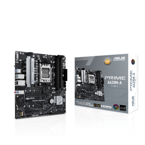 ASUS PRIME A620M-A-CSM, AM5, A620, 4*DDR5, 4*SATA, 2*M.2, 2*USB 3.2, 4*USB 2.0, 2*PCIx16, 2*PCIx1, DP+VGA+HDMI, mATX; 90MB1F10-M0EAYC