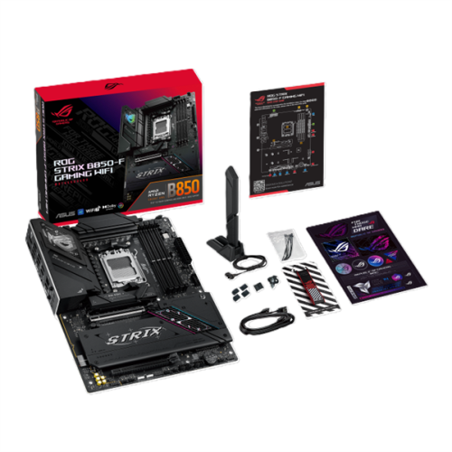 ASUS ROG STRIX B850-F GAMING WIFI, AM5, B850, 4*DDR5, 2*SATA, 4*M.2, 6*USB 3.2, 4*USB 2.0, Type-C, 3*PCIx16, DP+HDMI, ATX; 90MB1J70-M0EAY0