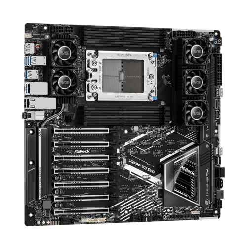 ASROCK WRX90 WS EVO, AMD WRX90, 8*DDR5, 4*SATA, 2*M.2, 2 x SlimSAS, 6*USB 3.2, 2*Type-C, 7*PCIx16, DP, EEB