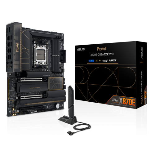 ASUS PROART X870E-CREATOR WIFI, AM5, X870, 4*DDR5, 4*SATA, 4*M.2, 7*USB 3.2, 1*USB 2.0, 2*USB4, Type-C, 3*PCIx16, HDMI, ATX; 90MB1IG0-M0EAY0