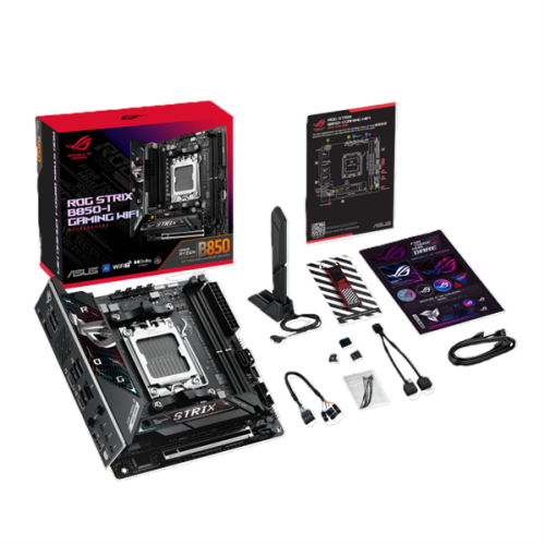 ASUS ROG STRIX B850-I GAMING WIFI, AM5, B650, 2*DDR5, 2*SATA, 2*M.2, 4*USB 3.2, 2*USB 2.0, Type-C, 2*PCIx16, HDMI, mITX; 90MB1K30-M0EAY0