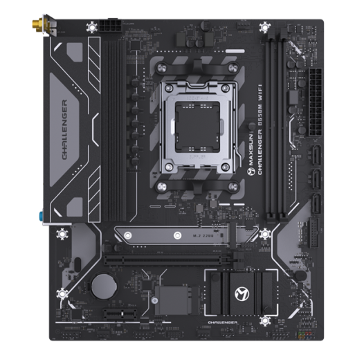 MAXSUN MS-Challenger B650M WIFI, AM5, B650, 2*DDR5, 3*SATA3, M.2, 4*USB 3.2, 2*USB 2.0, 1*PCIEx16, 1*PCIEx1, DP+HDMI, mATX