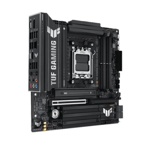 ASUS TUF GAMING B850M-PLUS WIFI, AM5, B850, 4*DDR5, 4*SATA, 3*M.2, 7*USB 3.2, 4*USB 2.0, Type-C, 2*PCIx16, 1*PCIx1, DP+HDMI, mATX; 90MB1IY0-M0EAY0