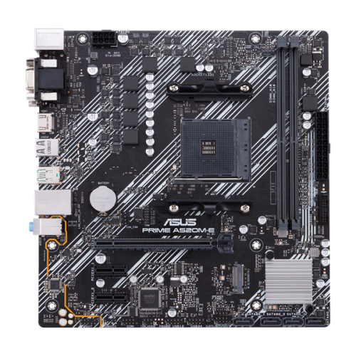 ASUS PRIME A520M-E/CSM, AM4, A520, 2*DDR4,  4*SATA, 1*M.2, 5*USB 3.2, 2*USB 2.0, 1*PCIx16, 2*PCIx1, DVI-D+D-Sub+HDMI, mATX; 90MB1510-M0EAYC