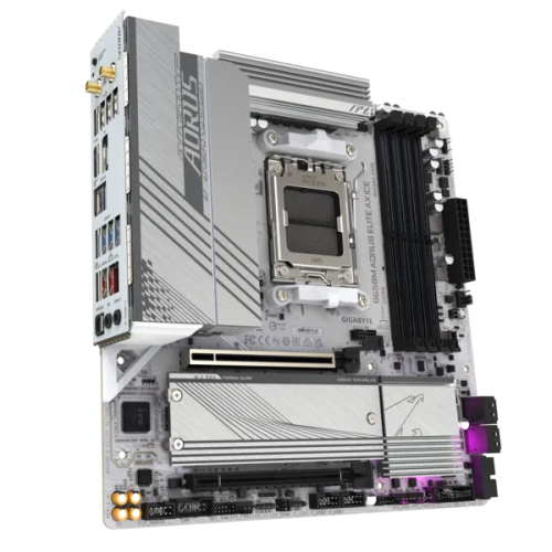 GIGABYTE B650M AORUS ELITE AX ICE, AM5, B650, 4*DDR5, 4*SATA, 2*M.2, 7*USB 3.2, 4*USB 2.0, Type-C, 2*PCIx16, DP+HDMI, mATX