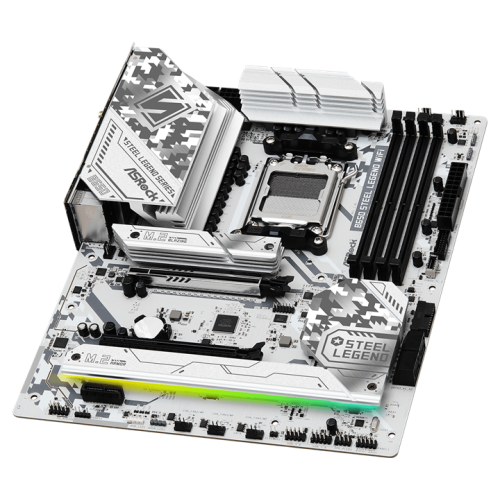 ASROCK B650 STEEL LEGEND WIFI, AM5, B650, 4*DDR5, 2*SATA, 3*M.2, 5*USB 3.2, 2*USB 2.0, Type-C, 2*PCIx16, 1*M.2 (Key E), HDMI+DP, ATX