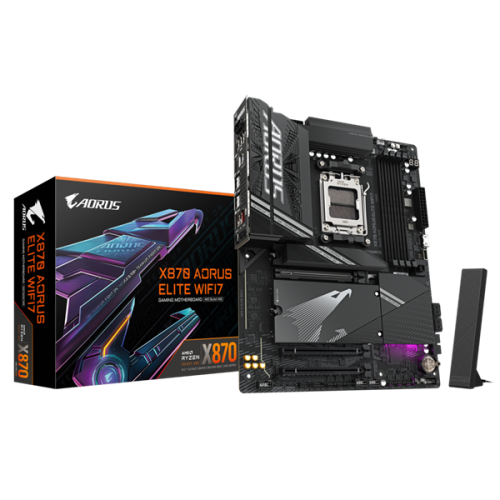 GIGABYTE X870 AORUS ELITE WIFI7 , AM5, X870, 4*DDR5,  4*SATA, 4*M.2, 6*USB 3.2, 4*USB 2.0, 2*Type-C, 3*PCIx16, HDMI, ATX