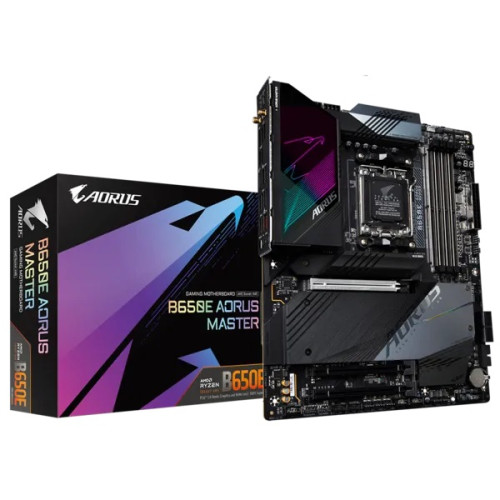 GIGABYTE B650E AORUS MASTER, AM5, B650,  4*DDR5, 4*SATA, 4*M.2, 8*USB 3.2, 4*USB 2.0, Type-C, 3*PCIx16, HDMI, ATX