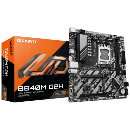 GIGABYTE B840M D2H, AM5, B840, 2*DDR5, 4*SATA, 2*M.2, 2*USB 3.2, 4*USB 2.0, 1*PCIx16, 1*PCIx1, HDMI, mATX