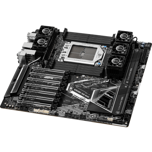 ASROCK WRX90 WS EVO, AMD WRX90, 8*DDR5, 4*SATA, 2*M.2, 2 x SlimSAS, 6*USB 3.2, 2*Type-C, 7*PCIx16, DP, EEB