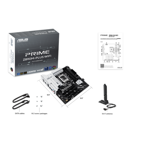 ASUS PRIME Z890M-PLUS WIFI, LGA1851, Z890, 4*DDR5, 6*SATA, 3*M.2, 5*USB 3.2, 4*USB 2.0, Type-C, 3*PCIx16, HDMI+DP, mATX; 90MB1J80-M0EAY0