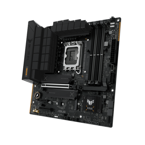 ASUS TUF GAMING B760M-PLUS WIFI II, LGA1700, B760, 4*DDR5, 4*SATA, 3*M.2, 3*USB 3.2, 4*USB 2.0, Type-C, 1*PCIx16, 1*PCIx4, 1*PCIx1, DP+HDMI, mATX; 90MB1HE0-M0EAY0