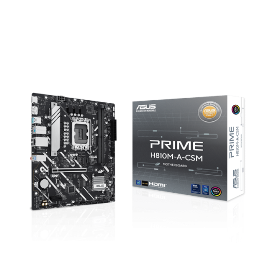 ASUS PRIME H810M-A-CSM, LGA1851, B810, 2*DDR5, 4*SATA, 2*M.2, 2*USB 3.2, 4*USB 2.0, 1*PCIx16, 1*PCIx1, HDMI+DP, mATX; 90MB1KK0-M0EAYC